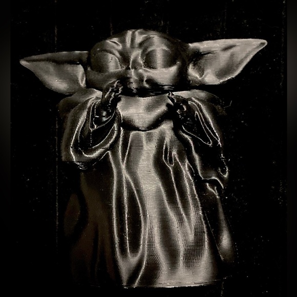 Black 3D Printed Grogu Baby Yoda Statue Unpainted The Mandalorian - Picture 12 of 16